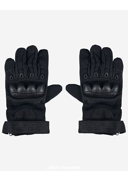 Bosile Siyah Zırhlı Taktikal Eldiven - Motosiklet, Outdoor, Airsoft ve Kamp Için Tam Korumalı Operasyon eldiveni 7