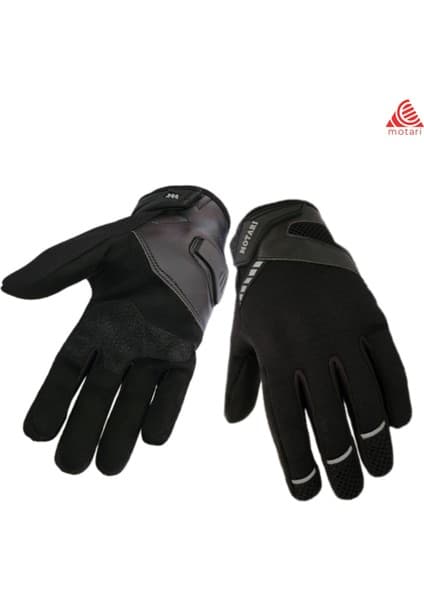 Motari Motosiklet Eldiveni, Yumruk ve Avuç Içi Korumalı, Reflektörlü Nefes Alabilir Tasarım, 3 Mevsimlik
