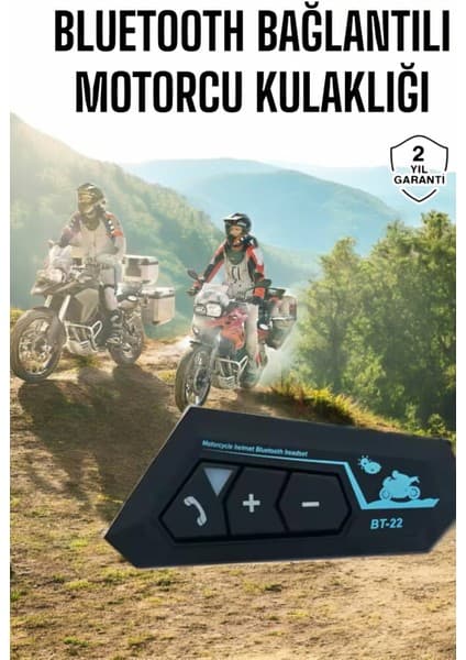 Tgzm Interkom Intercom Kask Kulaklık BT22 Bluetooth Motosiklet Kulaklık 5.0 Bluetooth - TG0012-2REE27