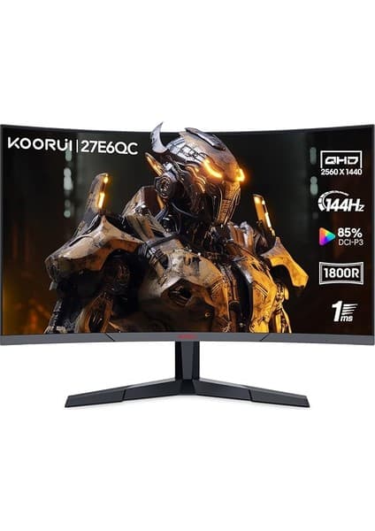 CetKing Monitör 27E6QC 27 Inç, 165Hz, Qhd, 2560*1440, 1ms, Va, Adaptive Sync, Monitörler,gaming,hdmı 2.0*2, Dp 1.2*1, Eğilmek, -5~15°, Yukarı ve Aşağı, Görme Açısı 178°, VESA，75*75MM, Kırmızı Siyah