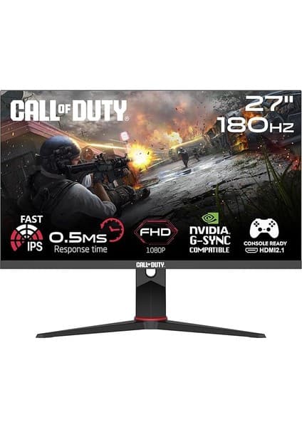CetKing Call Of Duty 27" Fhd 180Hz, 0,5ms, Pivot, Fast Ips, Hdr Ready, HDMI 2.1, Ps5 Uyumlu Siyah Oyuncu Monitörü