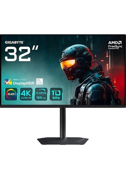 CetKing MO32U 32" OLED Gaming Monitor, 4K UHD (3840x2160),165Hz, 0.03MS Gtg, Mat Ekran, HDMI 2.1, Displayhdr True Black 400, Kvm & Usb-C, Dahili Hoparlör