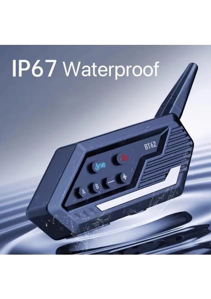 Hayat Store BT62 Motosiklet Kask Kulaklığı Bluetooth Intercom 2 Intercom Bağlantılı ( Lisinya )