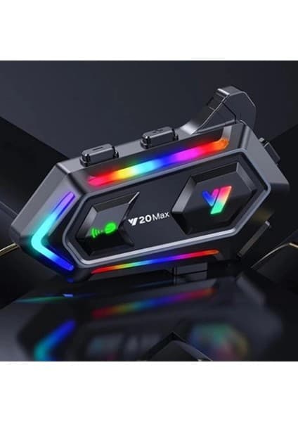 Hayat Store Y20 Max Motosiklet Bluetooth 5.3 Kask Intercom 2 Kişi 300 Metre Eşleşme Özellikli ( Lisinya )