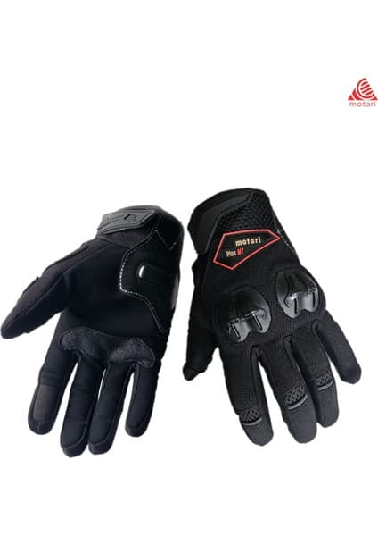 Motari Korumalı Motosiklet Eldiveni, Dokunmatik, Nefes Alabilir Kumaş, Reflektörlü 3 Mevsim Kullanıma Uygun