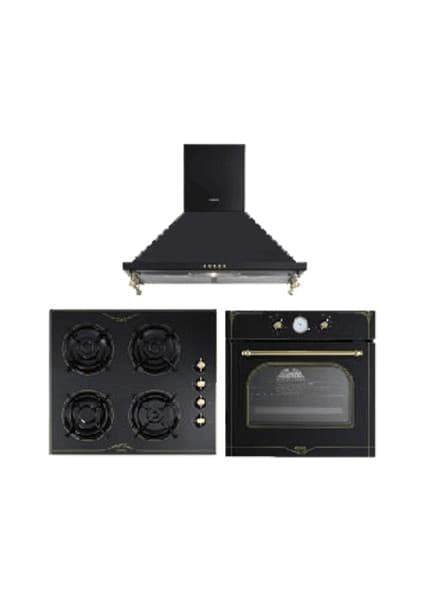 Vestel Siyah Rustik Ankastre Cam Yüzey 4 Gözlü LPG Ocak A Enerji Sınıfı Modern Tasarım