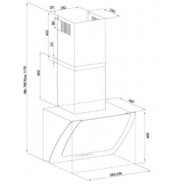 Silverline 3373 Misto Beyaz 90 Cm Dekoratif Camlı Duvar Tipi Davlumbazipi Davlumbaz, 90 Cm Beyaz 3