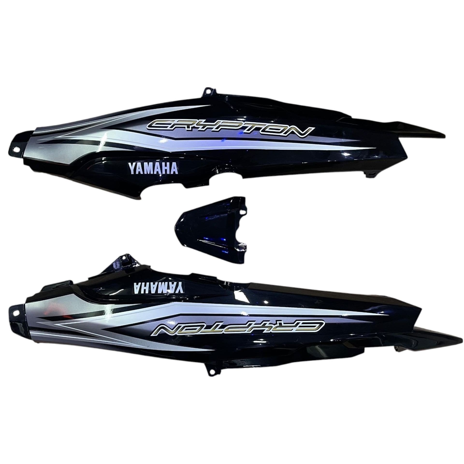 Yamaha Crypton C8 Sele Altı Yan Kapak Grenajı Takım Siyah - Resim 1