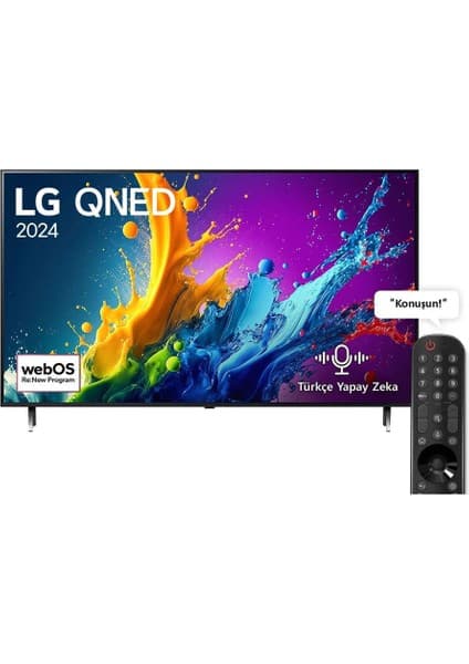LG 65QNED80T 65" 165 Ekran Uydu Alıcılı 4K Ultra HD Smart LED TV