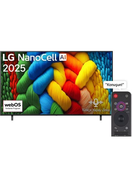 LG 75NANO80A6B 75 inç 191 Ekran 4K UHD Smart webOS NanoCell TV