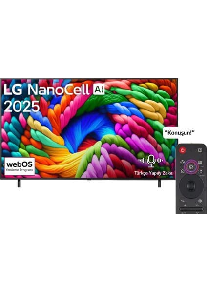 LG 75NANO90A 75" 190 Ekran 4K Ultra HD webOS Nanocell Smart TV