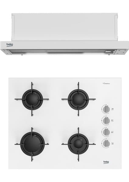 Beko 2'li Cam Ocaklı + Aspiratör Avantaj Ankastre Set (P 38 Tb + Bocd T 6510 Eb)